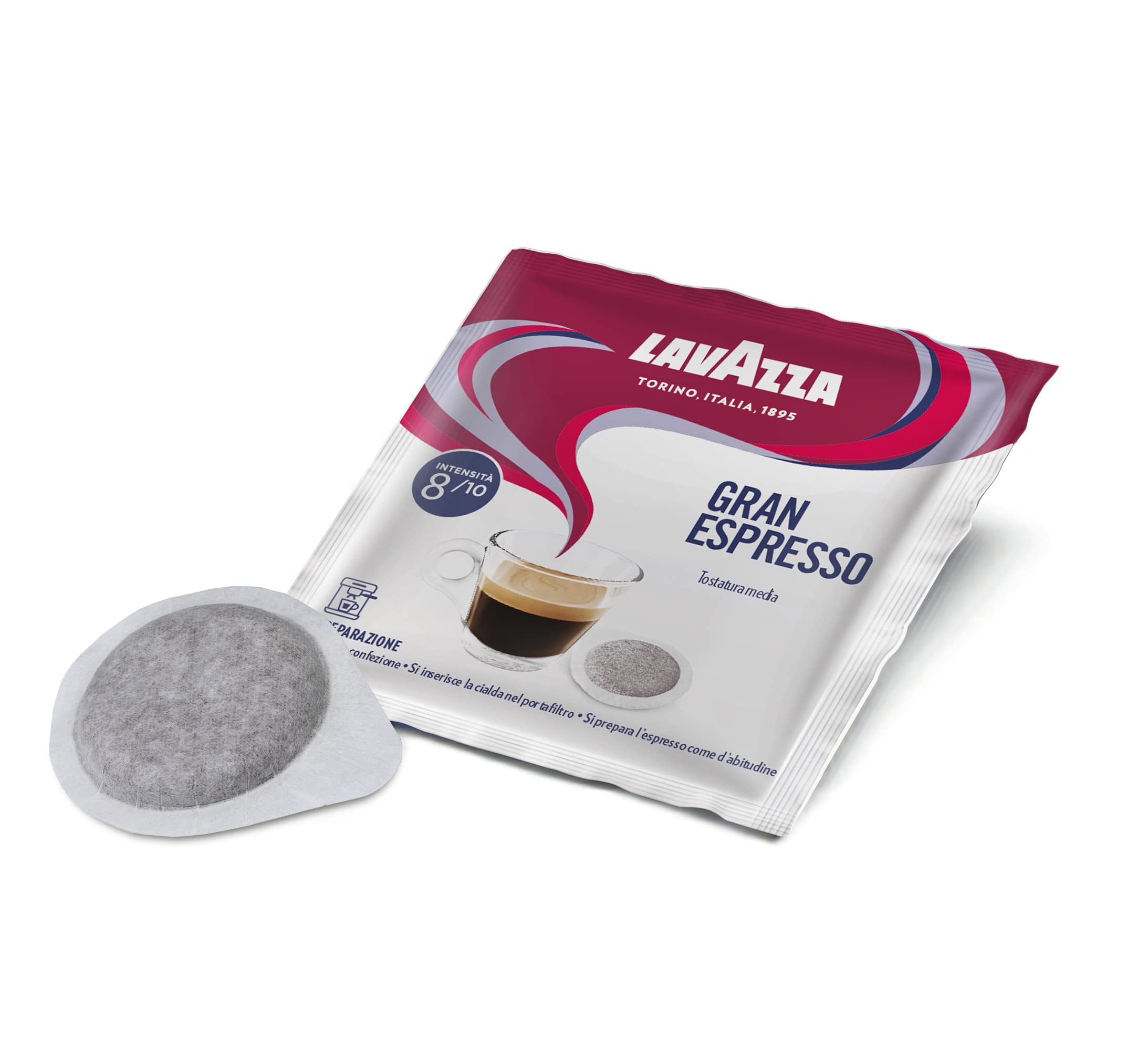 Lavazza front packaging showing 150-count pods and clear labeling for easy stock identification