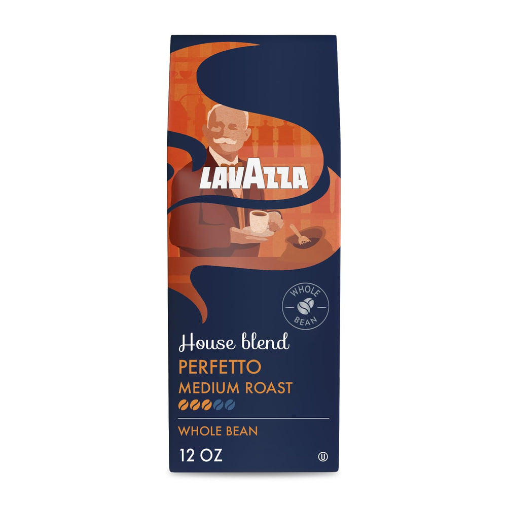 Lavazza front packaging view showing bag and brand, highlighting freshness