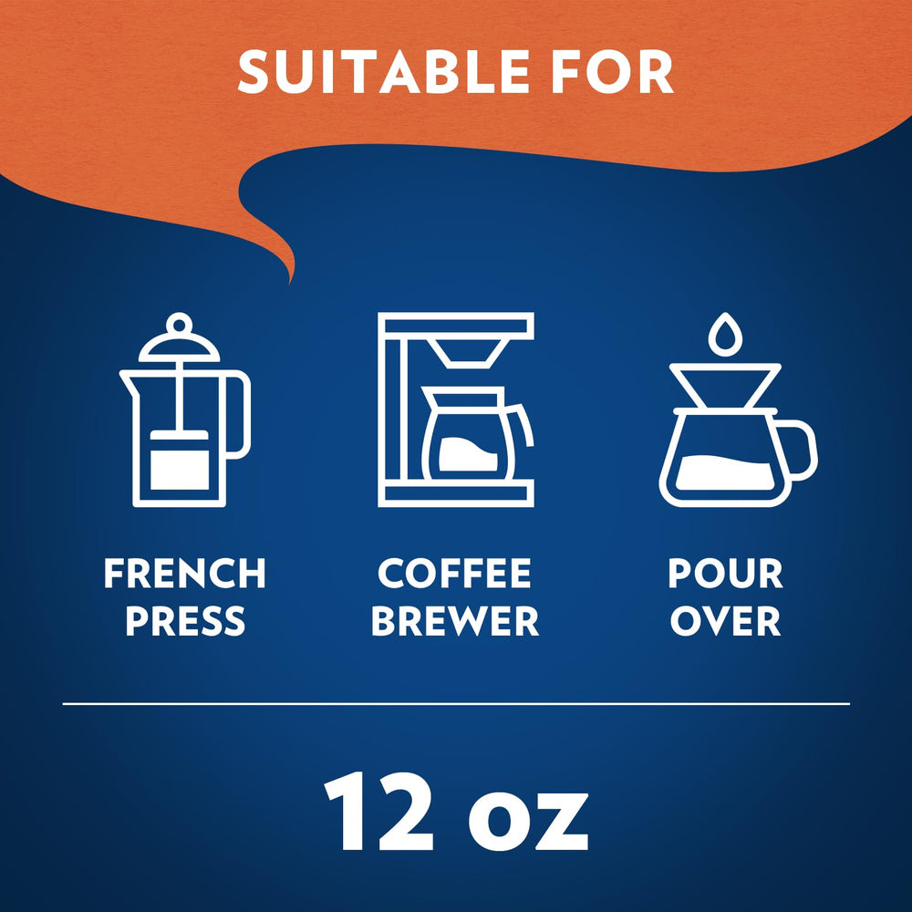 Lavazza 12oz bag next to common objects for size comparison benefit