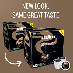 Close-up of Lavazza K-Cup pod top highlighting easy-use compatibility benefit