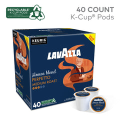 Lavazza K-Cup top label detail showing roast name and certification for clarity