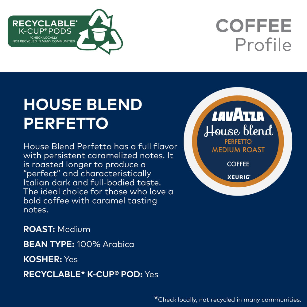 Open box of Lavazza pods showing quantity and organized single-serve packaging