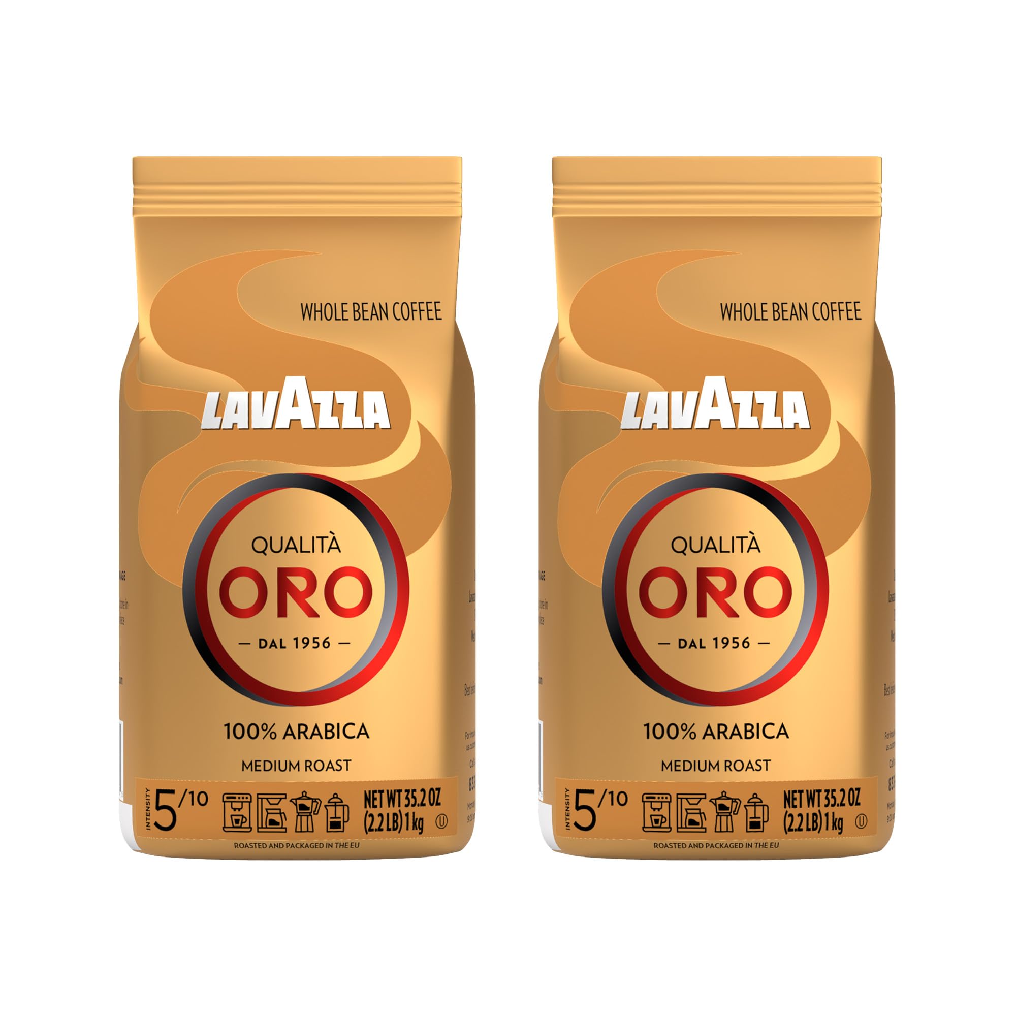 Lavazza Qualità Oro front packaging showing 2 lb pack and branding for pantry-ready supply