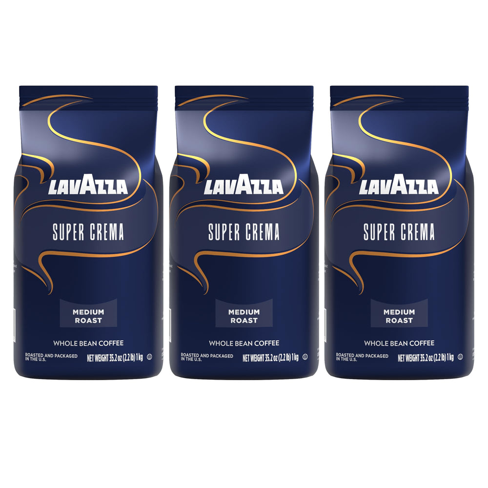 Lavazza Super Crema front packaging showing brand and blend benefits