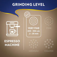 Lavazza ground coffee texture close-up showing grind consistency for espresso