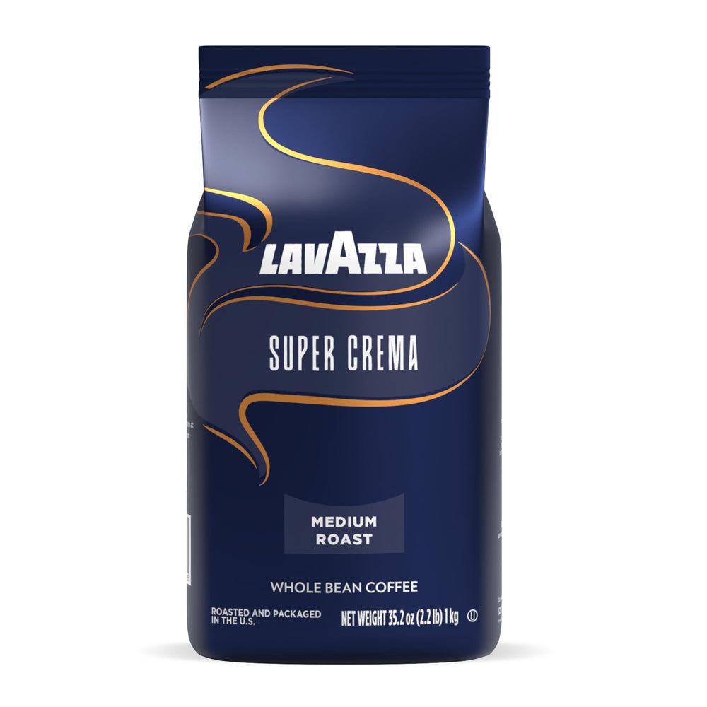 Lavazza 2.2 lb bag next to scale showing true bag size