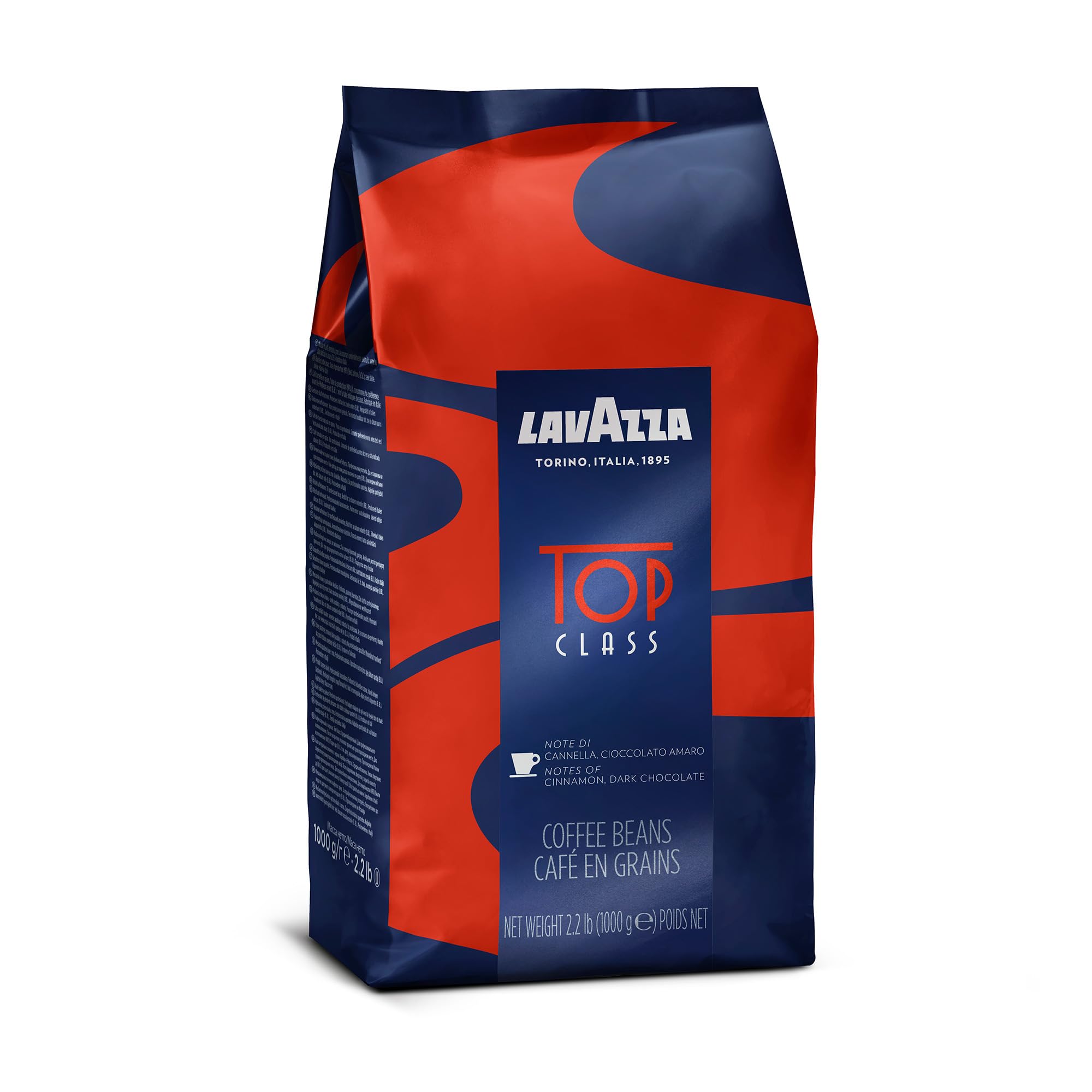 Kitchen countertop scene with Lavazza bag and cup showing everyday Italian coffee ritual