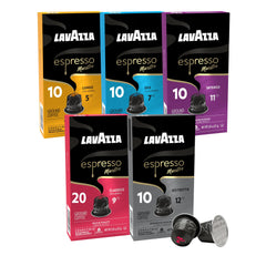 Lavazza front packaging showcasing the six-pack variety for easy selection and clarity
