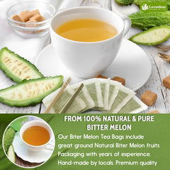 Lavendium brewed cup of bitter melon tea illustrating rich color and aromatic benefit