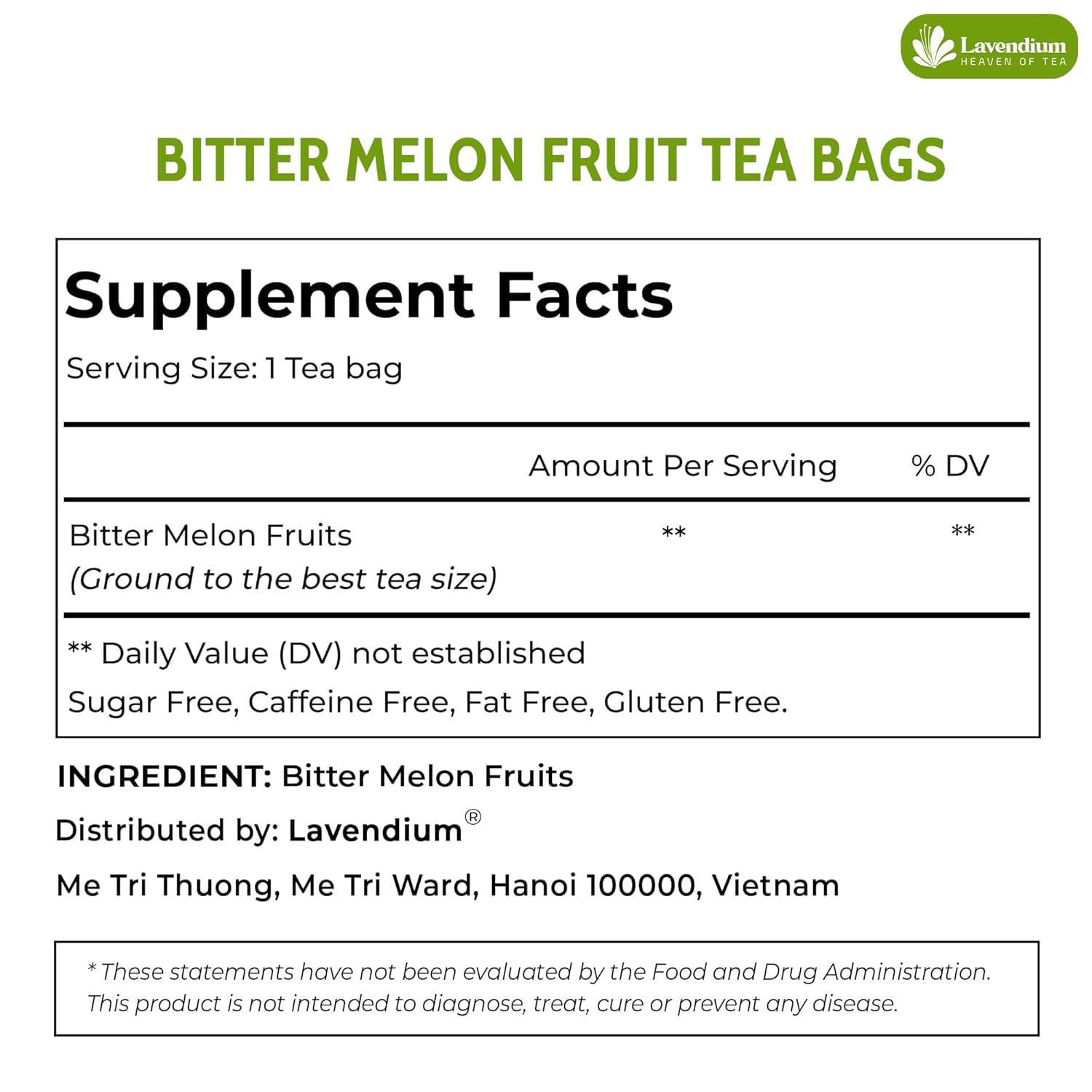 Lavendium tea bag close-up showing natural tea sachet and easy steeping benefit