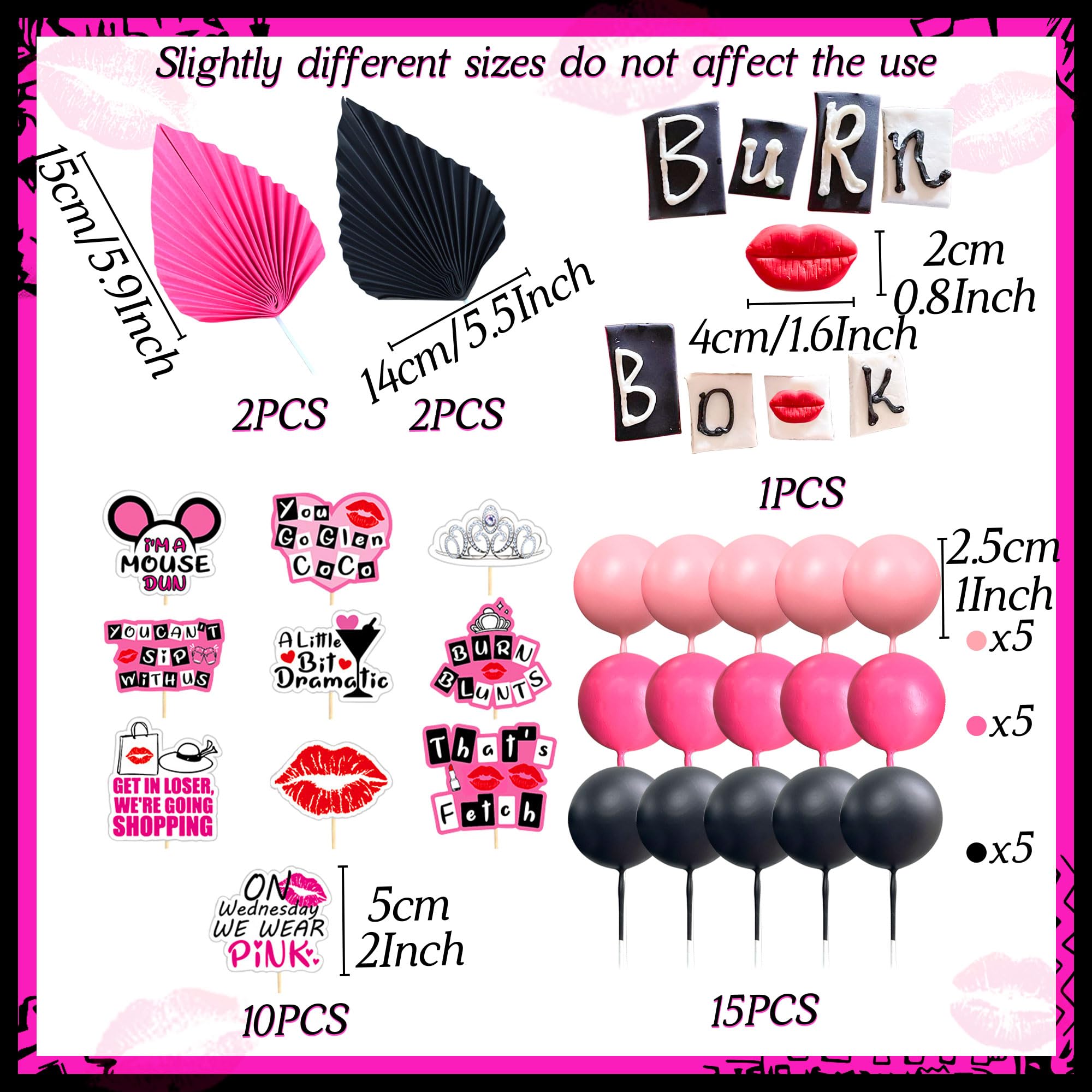LaVenty Burn Book cake topper close-up highlighting bold print and focal impact