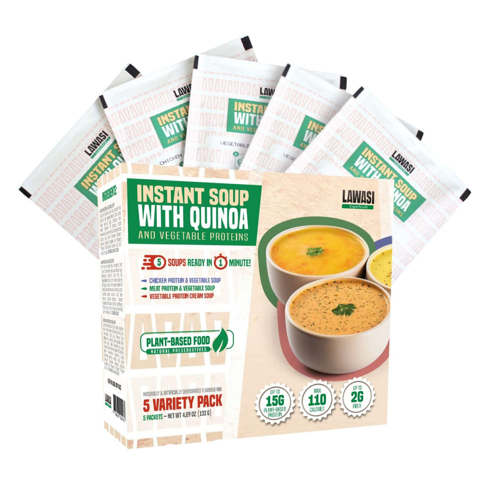 Lawasi front packaging showing variety pack and quick-prep benefit