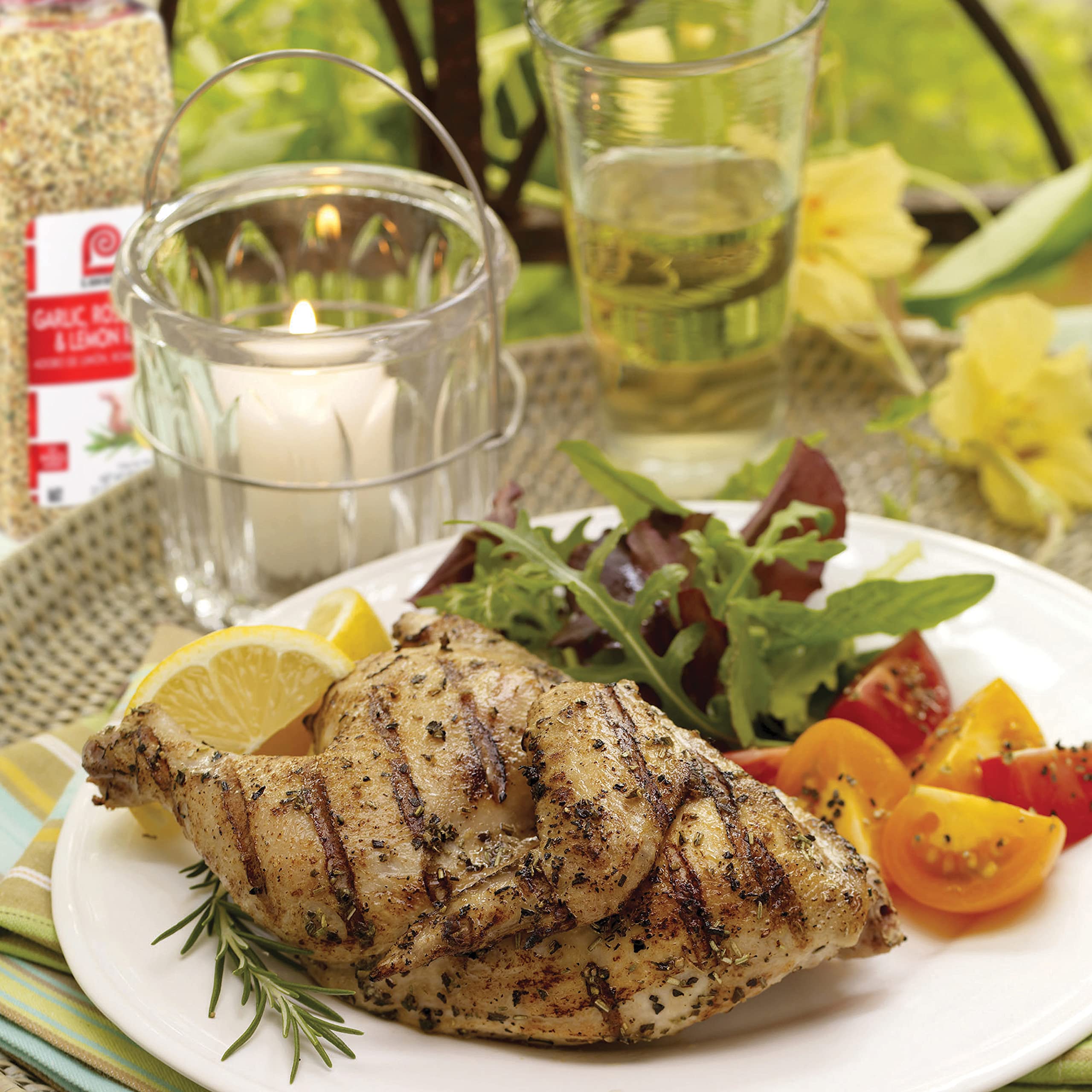 Lawry's rubbed chicken breast before grilling for flavorful crust