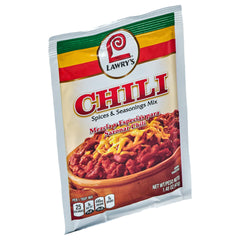 Close-up of Lawry's chili seasoning ingredients visible in a bowl highlighting blend variety and aroma