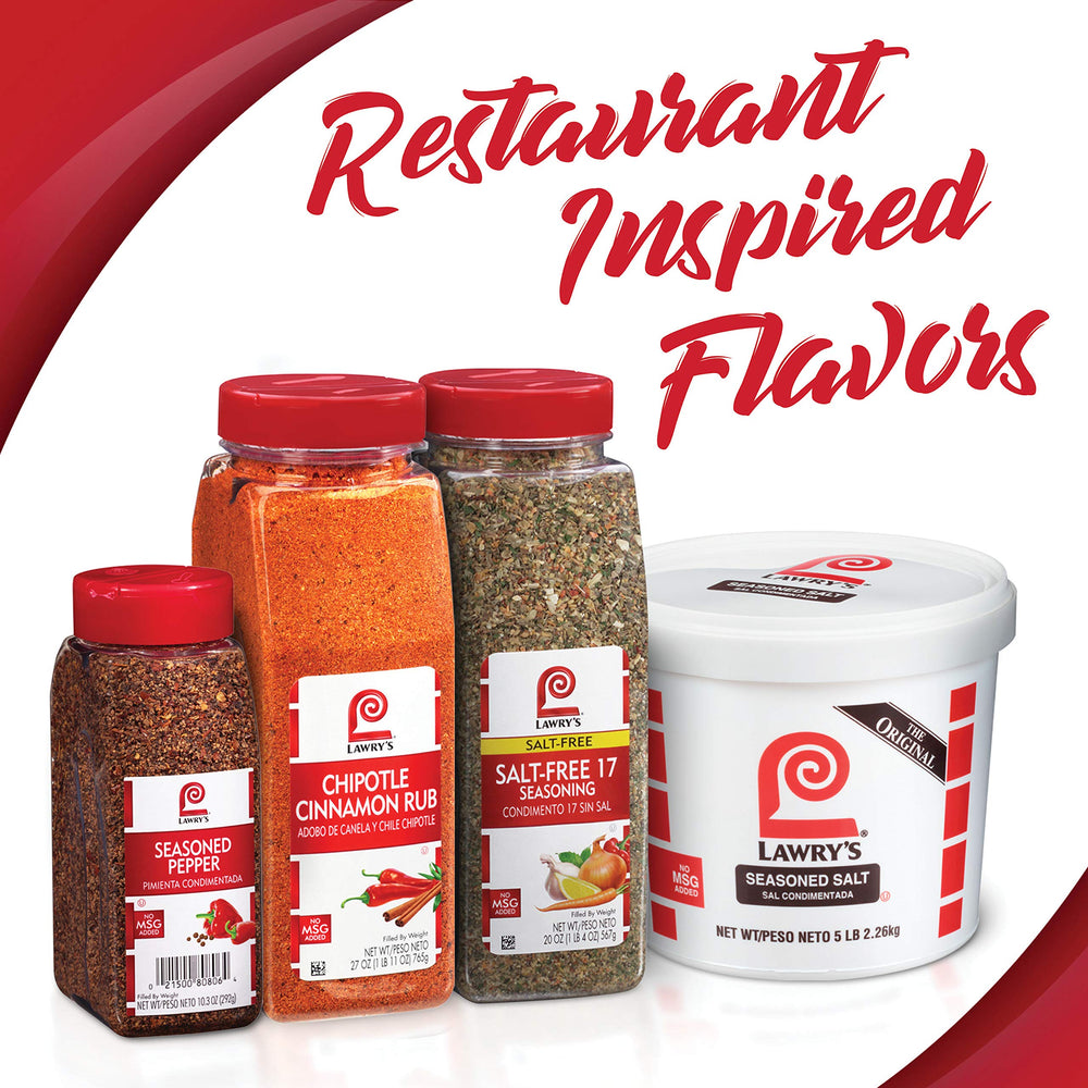Lawry's close-up of seasoned-pepper texture highlighting colorful pepper bits