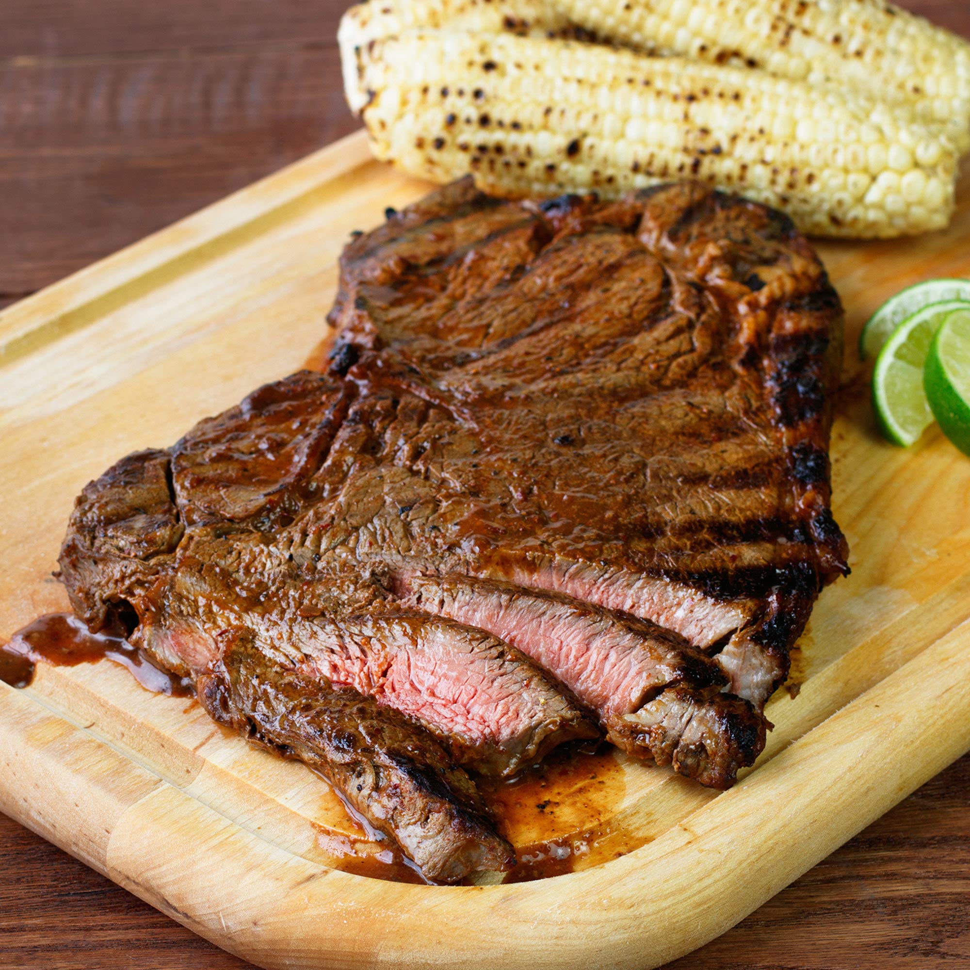Grilled steak with fajita peppers using Lawry's for bold Tex‑Mex flavor