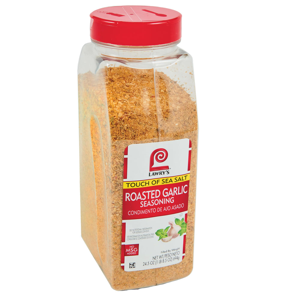 Lawry's front container showing 24.5 oz size and seasoning label for easy identification