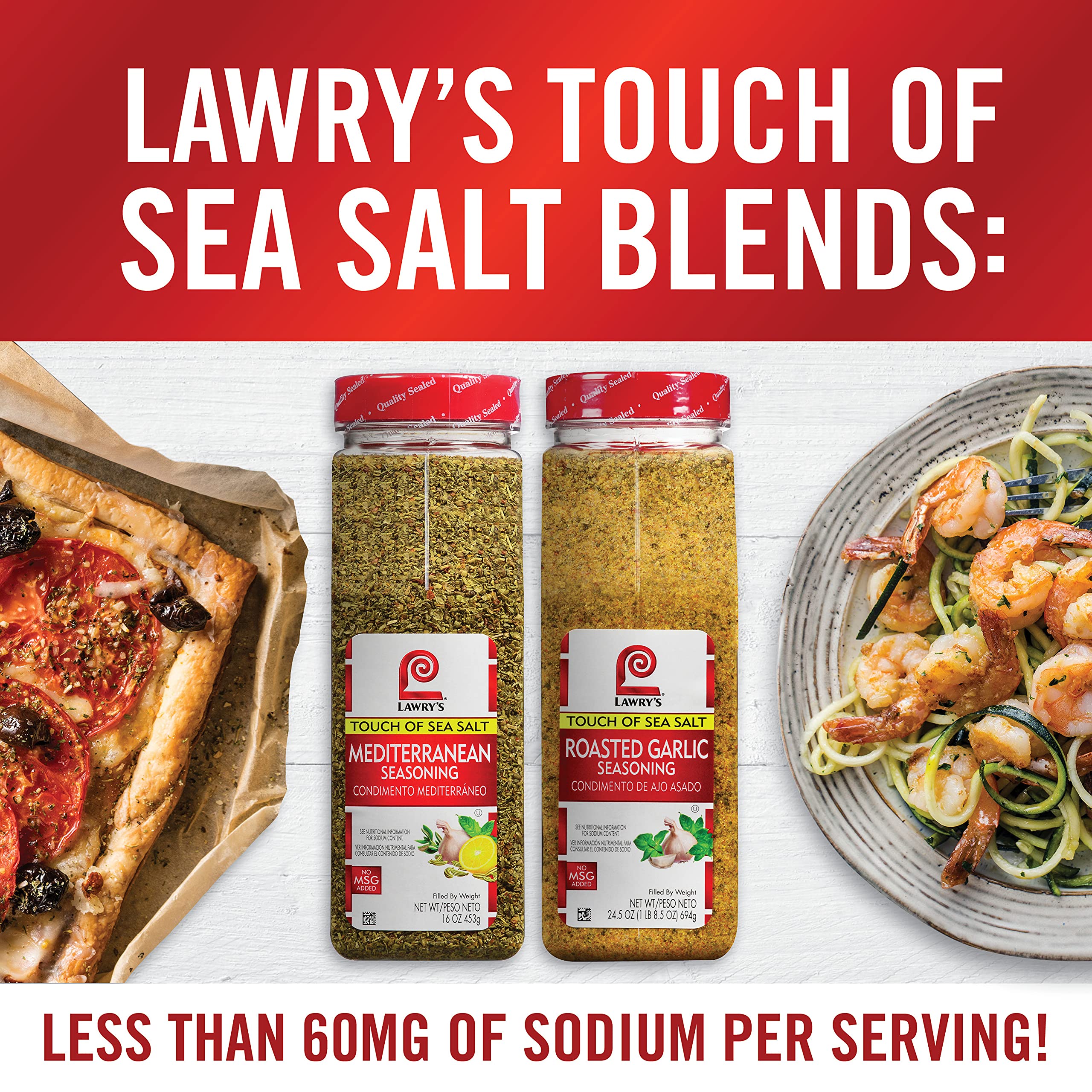 Lawry's label detail showing kosher and vegan icons to support dietary needs