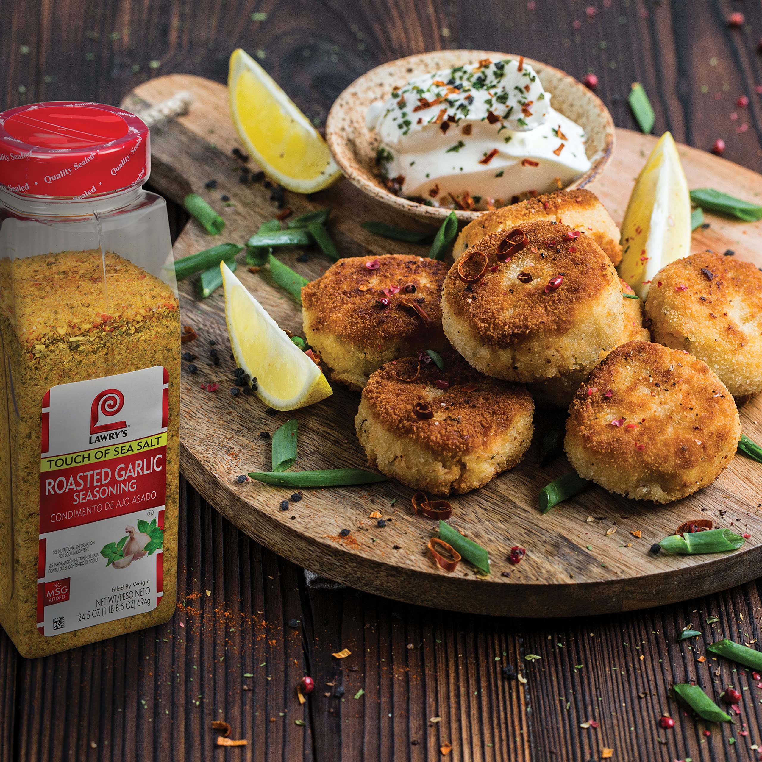 Lawry's sprinkled over roasted vegetables adding savory depth and a finishing touch