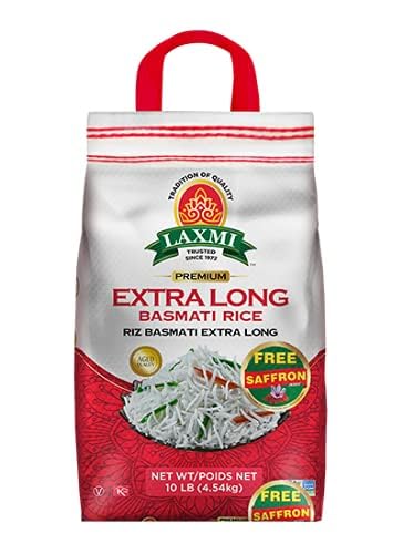 Laxmi Brand front packaging showing 10 lb bag and freshness benefit