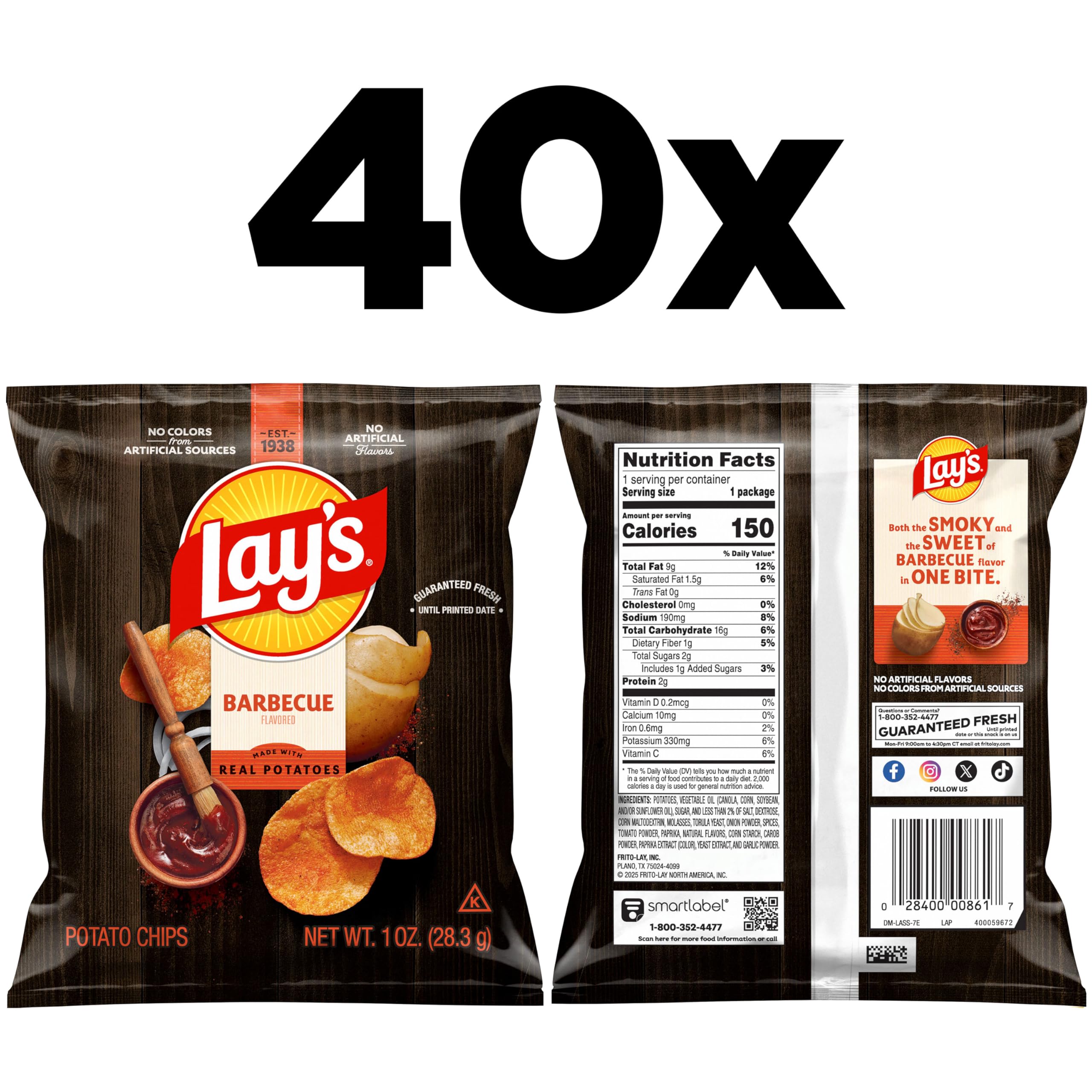 Lay's barbecue close-up of chip texture highlighting crispness and seasoning appeal
