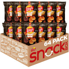 Lay's front packaging showing barbecue flavor and pack count, convenient portioning