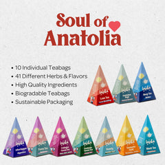 LAZİKA pyramid bag close-up revealing whole-leaf infusion benefits