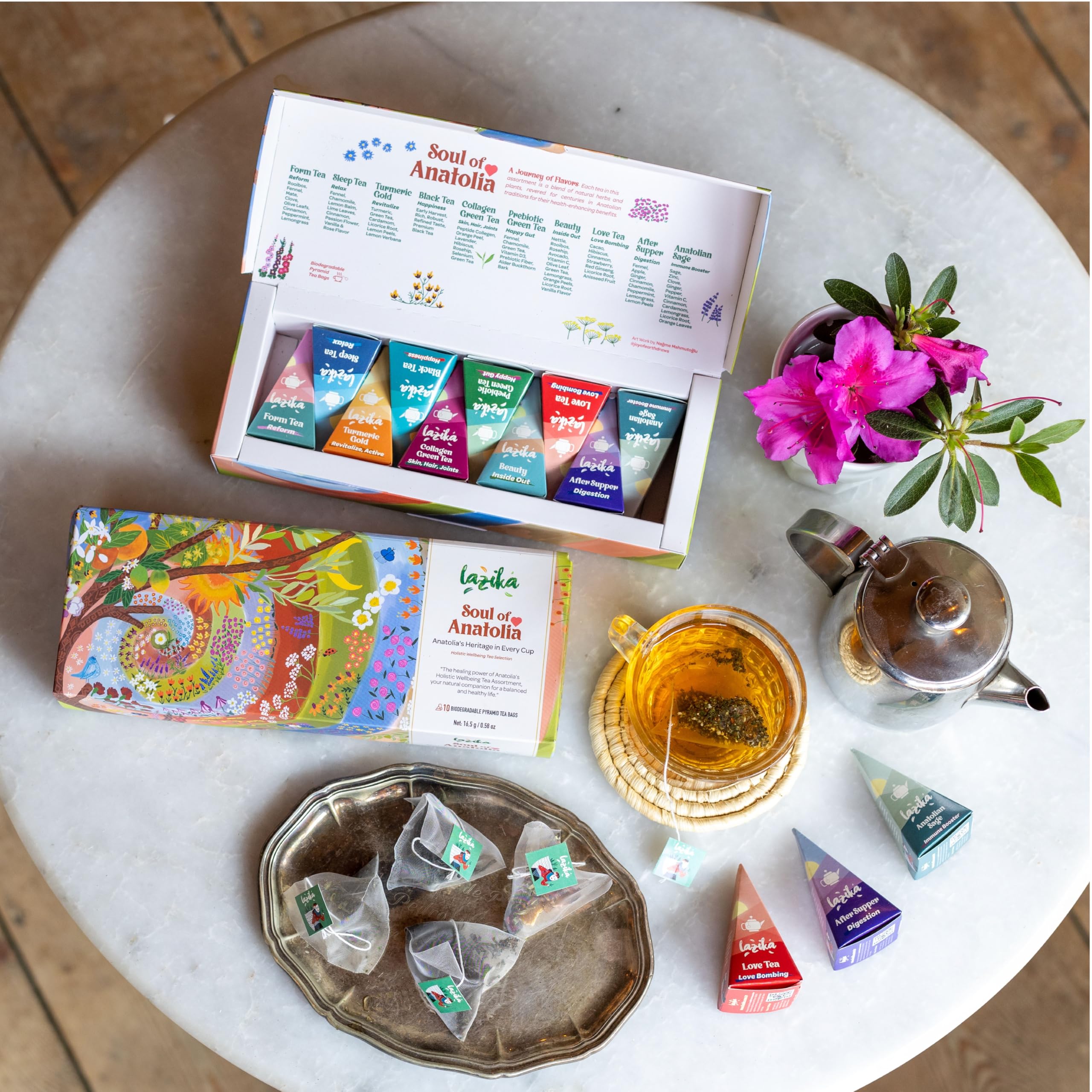 LAZİKA individually wrapped tea bag demonstrating freshness and convenience