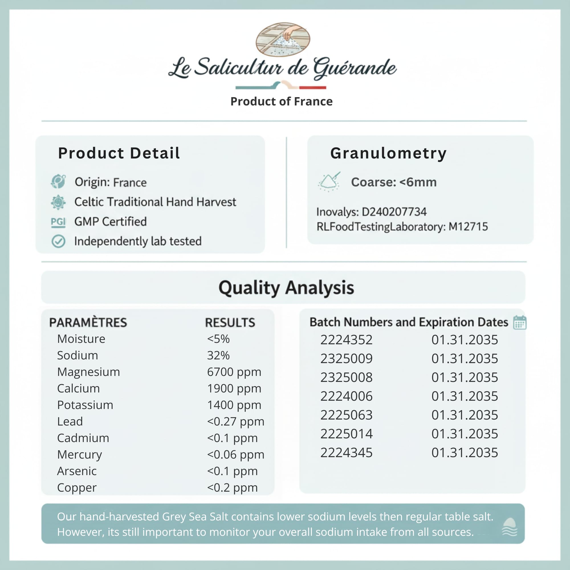 Le Saliculteur jar next to measuring scale illustrating 16oz size