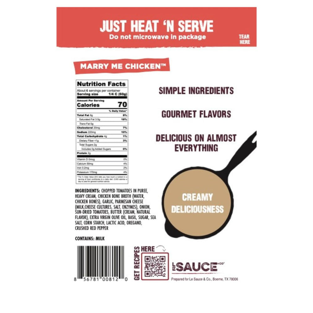 Le Sauce & CO gravy being poured over seared chicken to boost meal flavor