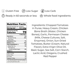 Le Sauce & CO pouch beside a measuring cup displaying four-serving portion size