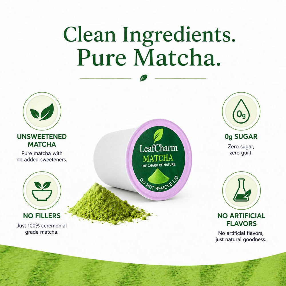 LeafCharm pod placed in Keurig brewer demonstrating fast hot brew convenience benefit