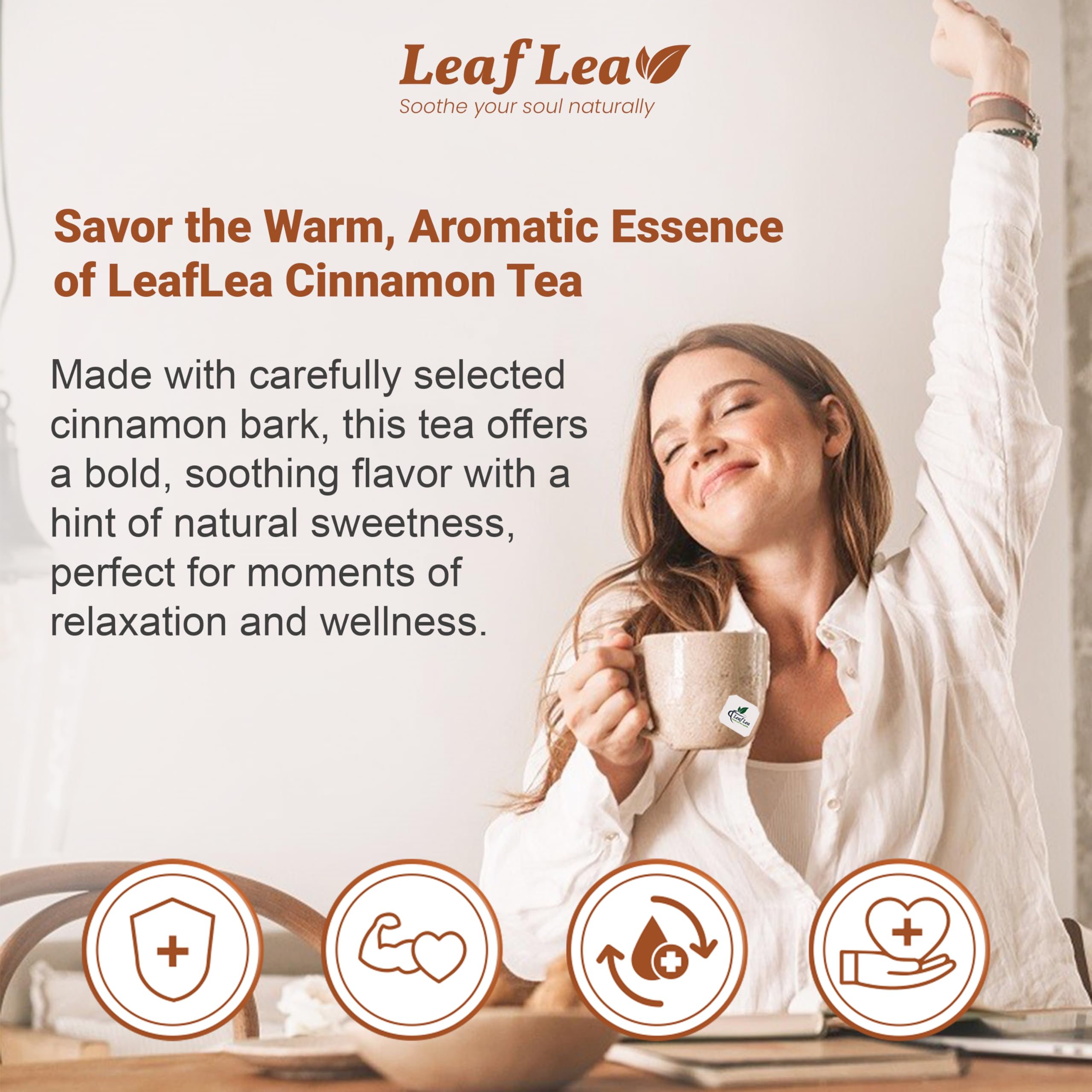LeafLea ground cinnamon inside bag detail, rich spice and aroma