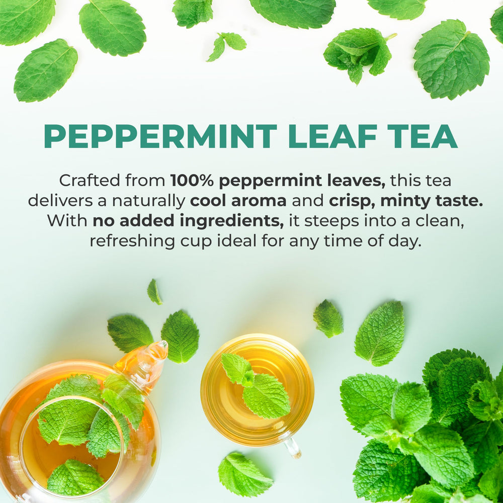 LeafLea close-up of dried peppermint leaf texture showing natural quality
