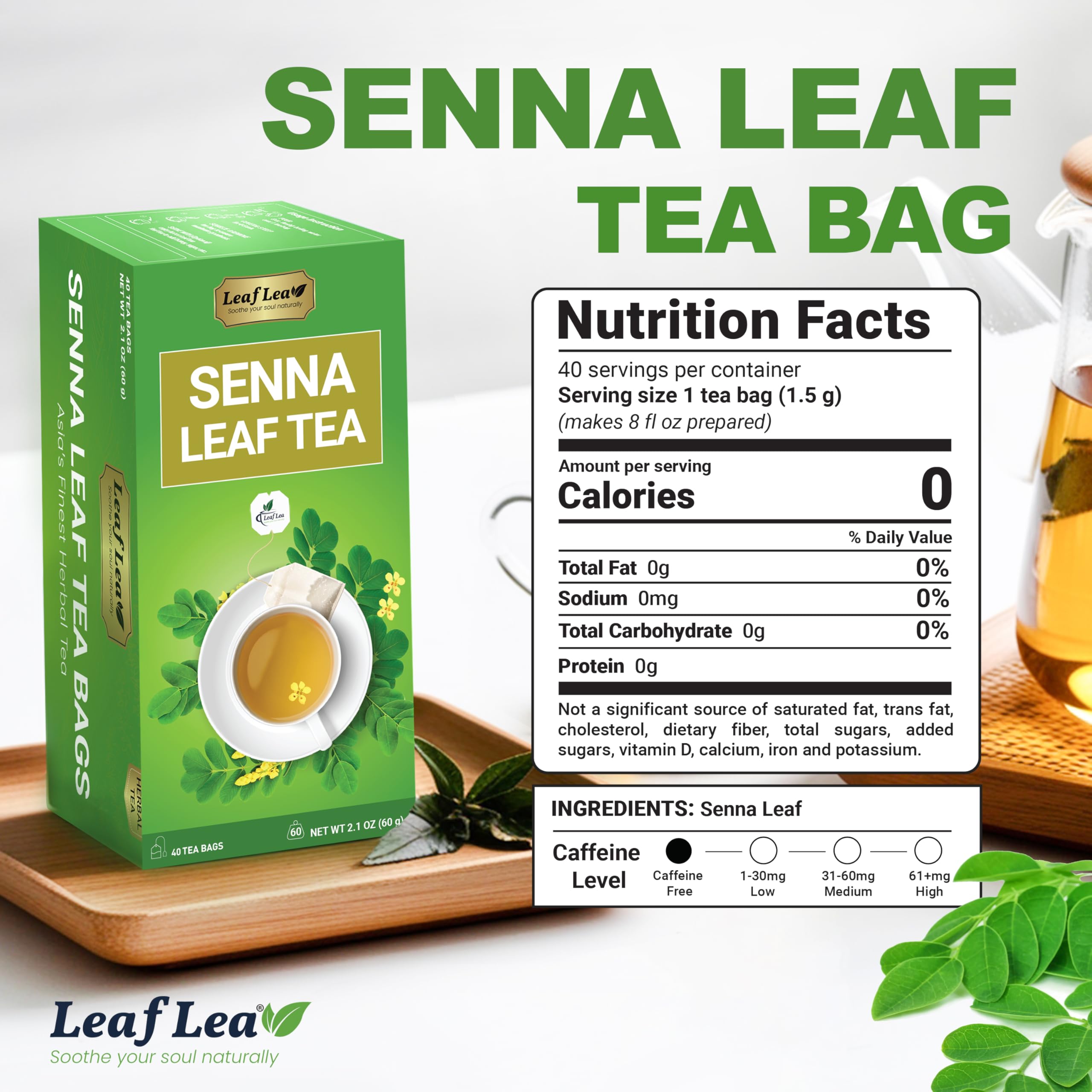 LeafLea foil sachet opened to show sealed freshness and single-serve convenience
