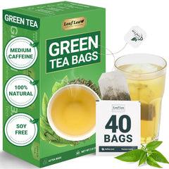 LeafLea front box showing packaging and 40-count quantity for fresh tea