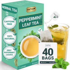 LeafLea front box showing 40 count and clean peppermint packaging benefit
