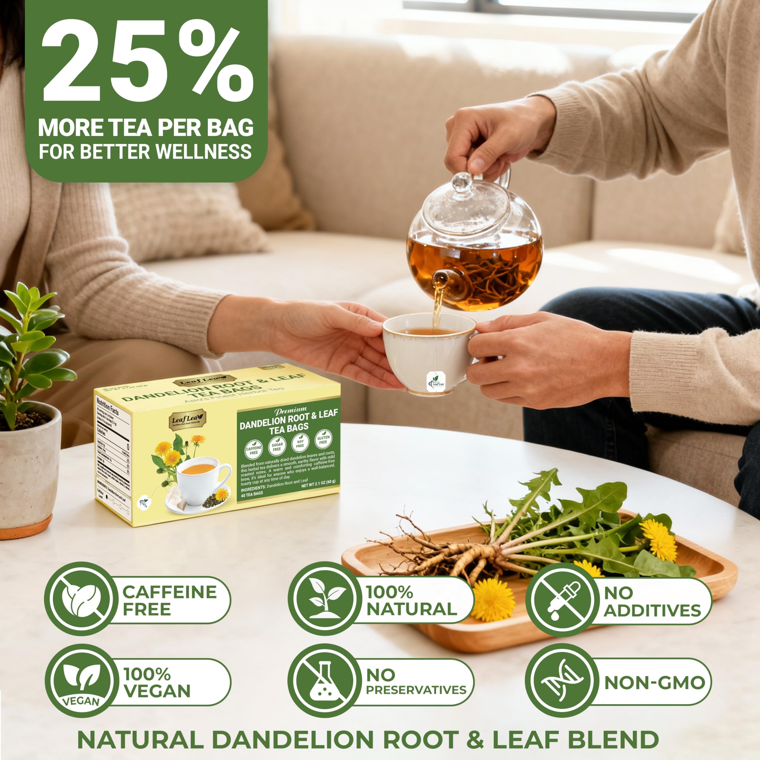 LeafLea individually wrapped bags displayed for freshness and travel