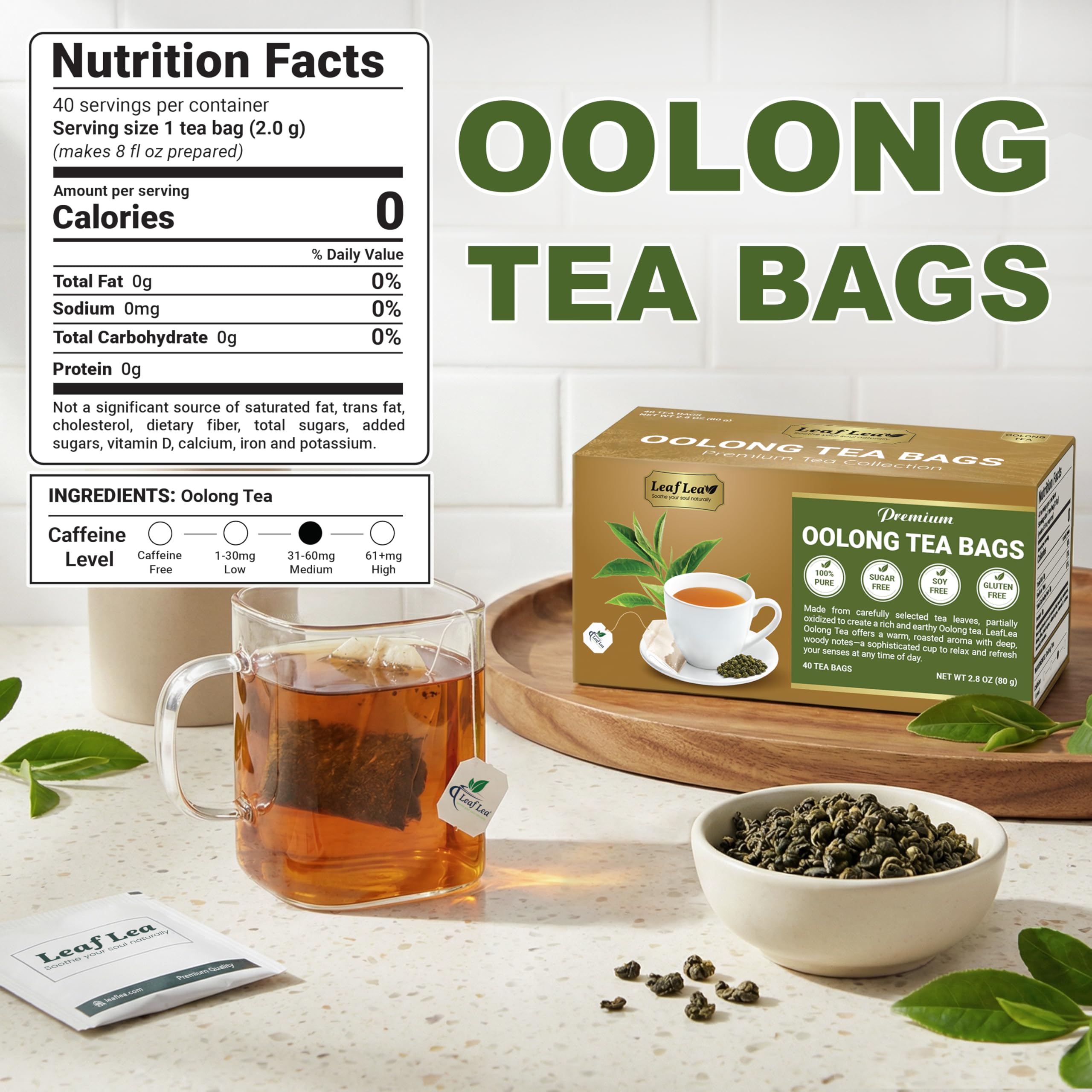 LeafLea foil-wrapped tea bag preserved for freshness and simple travel use