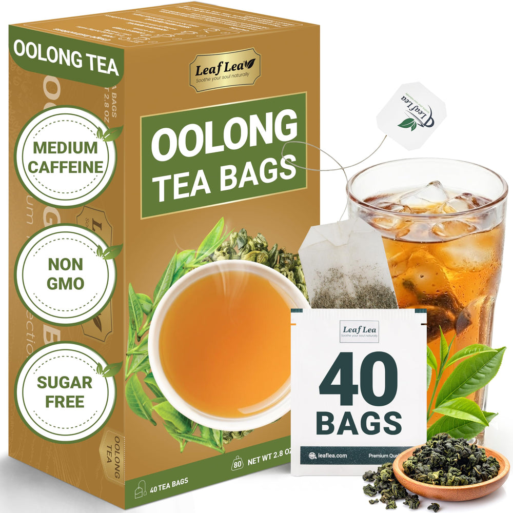 LeafLea front box showing packaging and pure oolong branding for easy selection