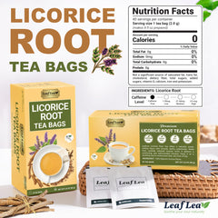 LeafLea tea bag steeping in a cup releasing natural sweetness and aroma