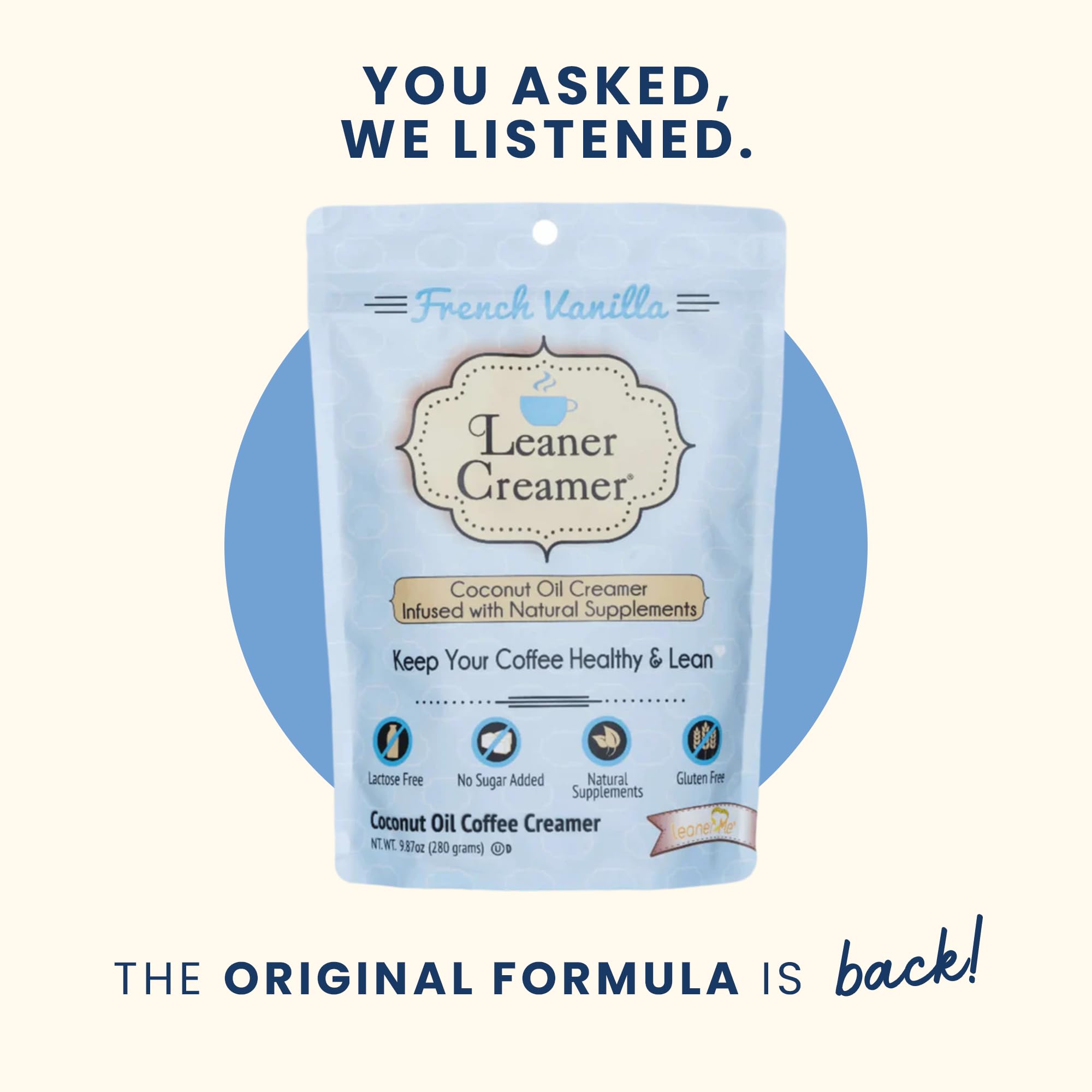 Leaner Creamer powder close-up highlighting fine texture and easy mix
