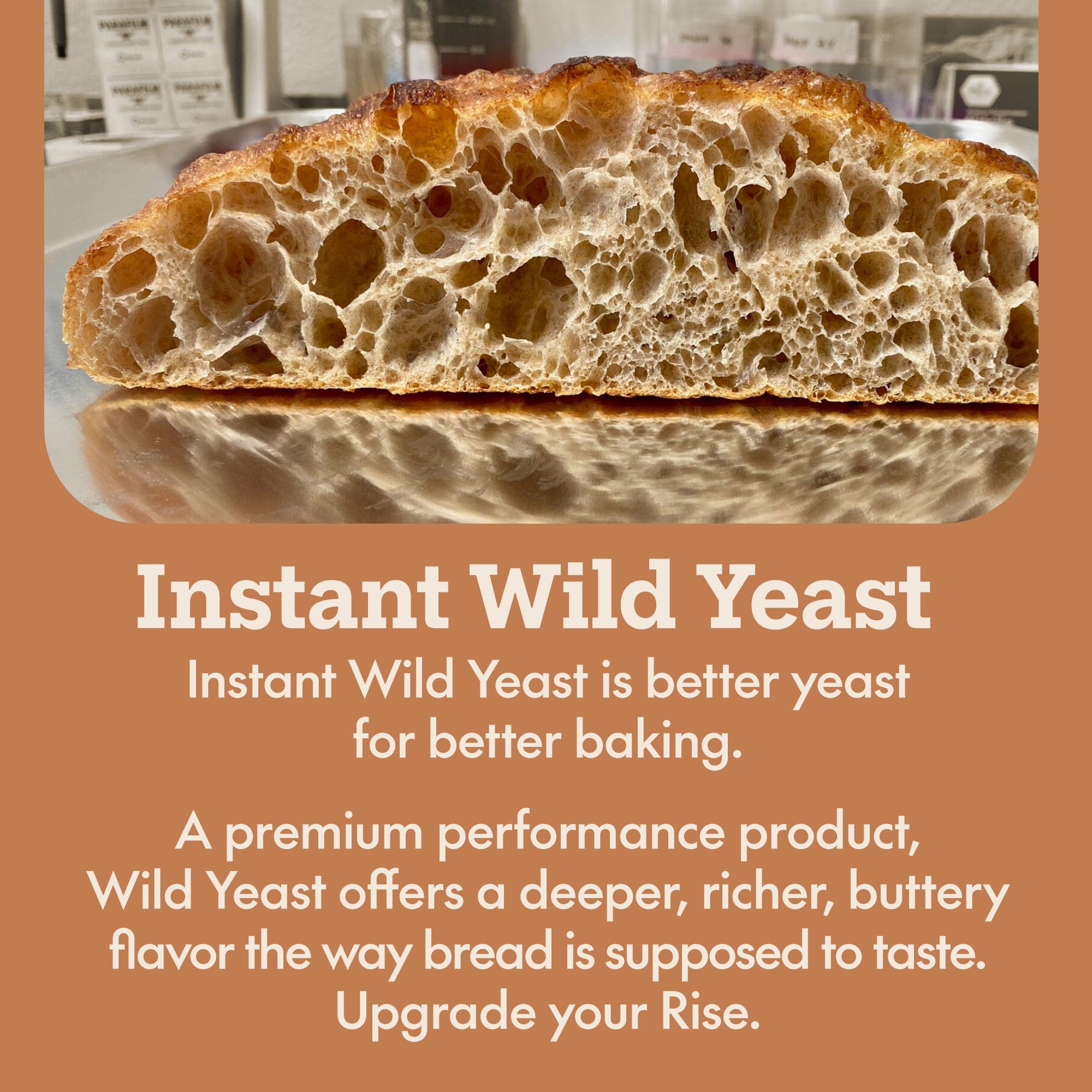 Leaven Foods opened packet with instant wild yeast granules showing texture benefit
