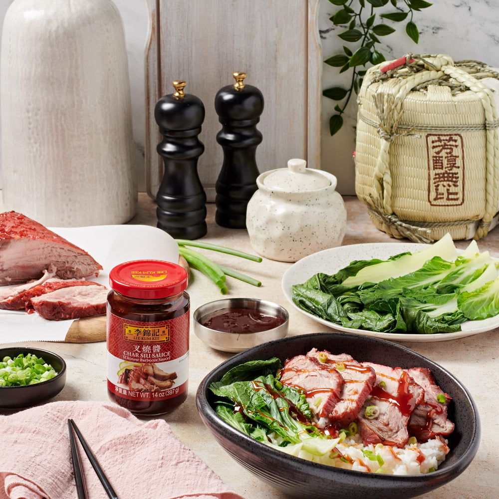 Lee Kum Kee sauce with styled ingredients suggesting versatile culinary uses