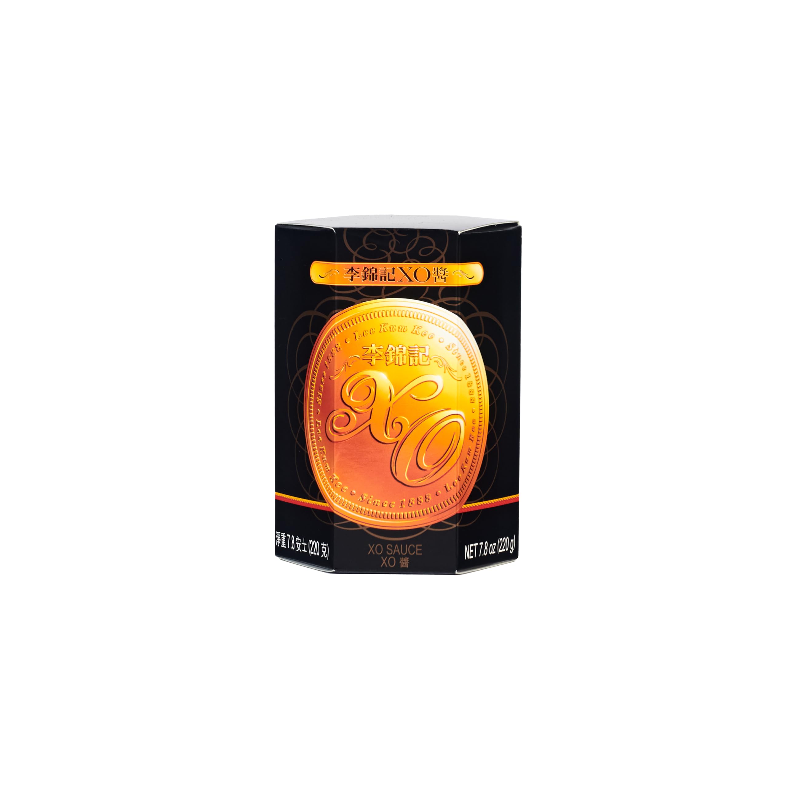 Lee Kum Kee XO Sauce jar front view showing gourmet packaging and pantry-ready benefit