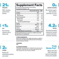 LEGION Casein+ powder texture with scoop highlighting smooth mixability and clean ingredients
