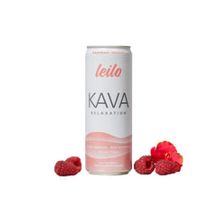 Leilo front packaging showing raspberry hibiscus can and brand clarity
