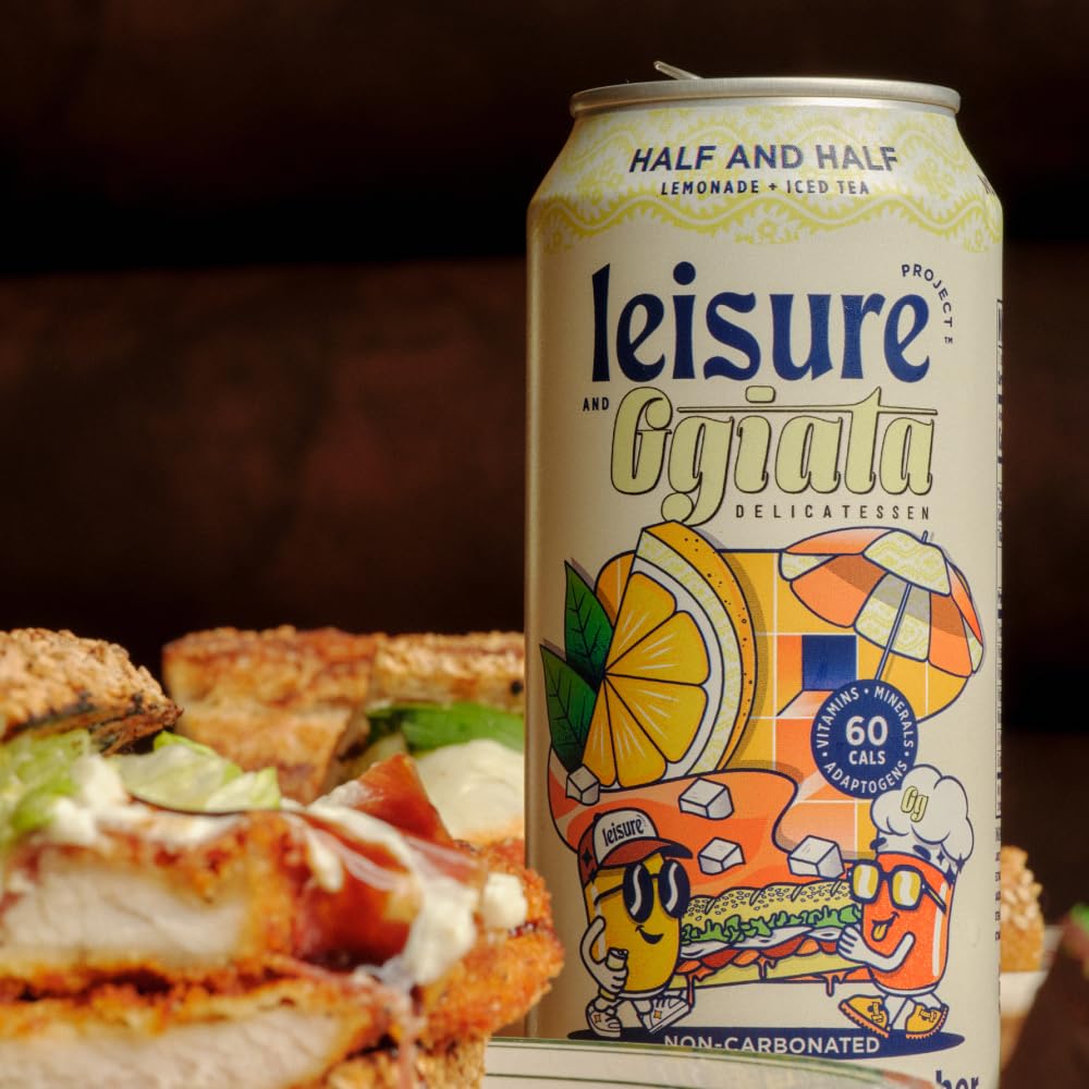 Leisure Half & Half cans in a recycling bin showing brand commitment to sustainability
