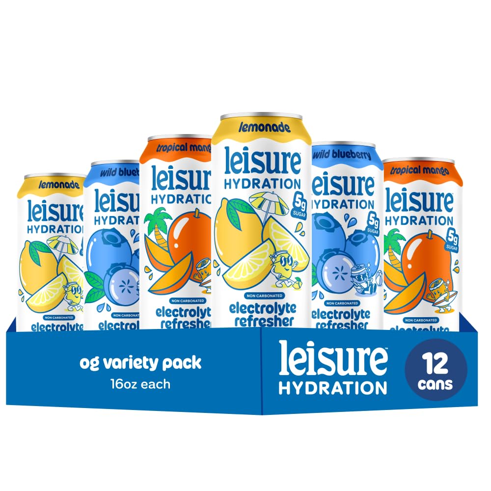 Leisure variety pack front packaging showing three flavors and 12 cans, appealing convenience