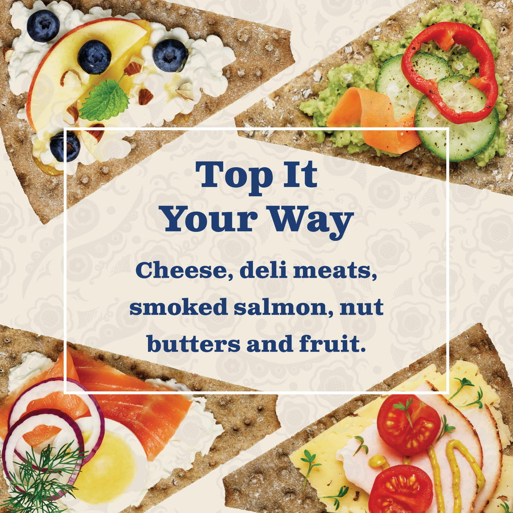 Hand holding Leksands crispbread to show size and convenient portioning